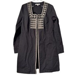 CAbi Turkish Delight Embroidered Military Inspired Pleated Back Jacket Sz 8 Chic